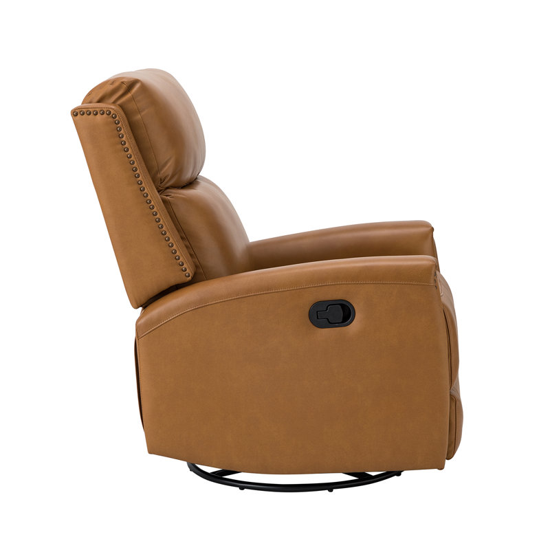 Red Barrel Studio® Killeen 30.31'' Wide Genuine Leather Swivel Rocker